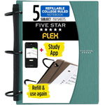 Five Star Flex 5-Subject Subject Notebooks, 8.5" x 11", College Ruled, 150 Sheets, Assorted (08128)
