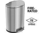 HLS Commercial Stainless Steel Trash Can with Hinged Lid, 13.2-Gallon, Silver (HLSS13DFR)
