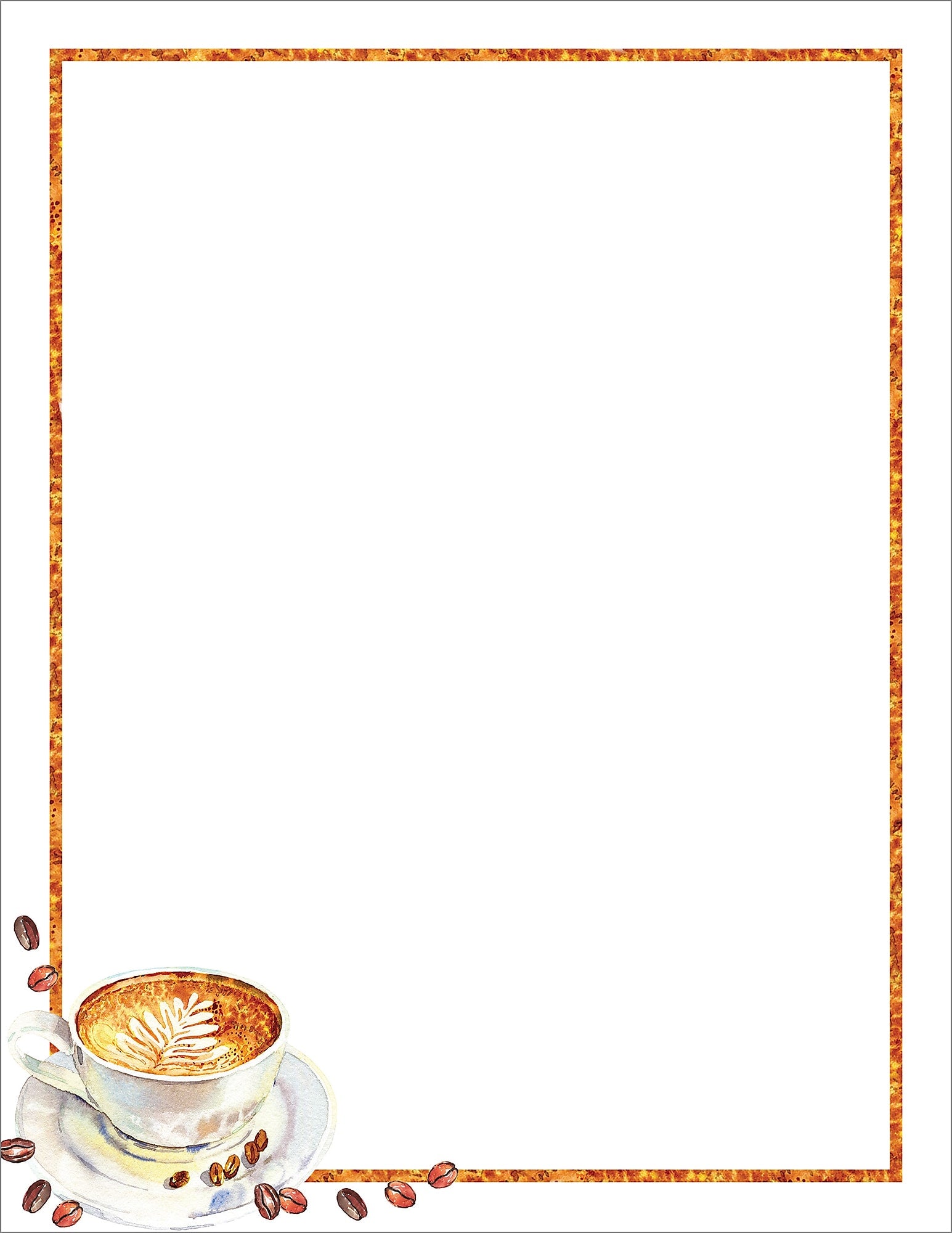 Great Papers Latte Coffee Beans Everyday Letterhead, Multicolored, 50 Sheets/Pack (2025009)