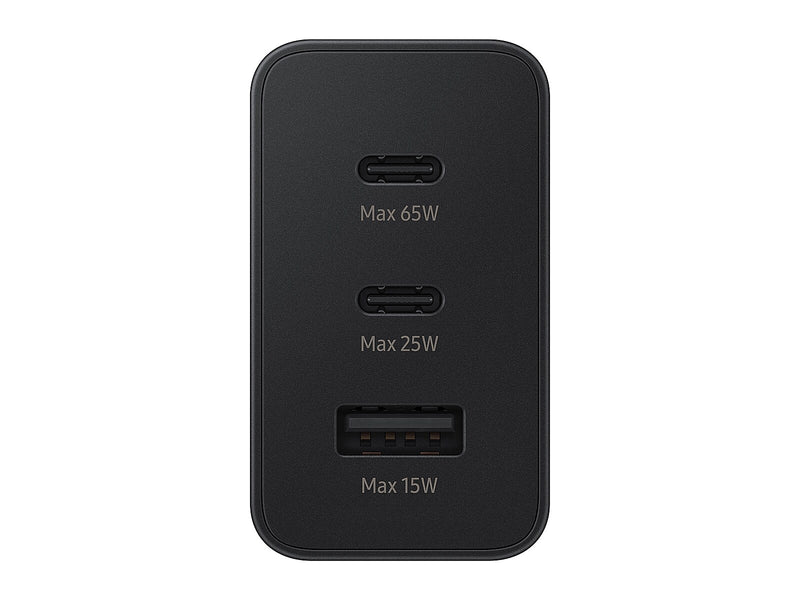 Samsung Trio Adapter USB-C Wall Charger for Galaxy S22 Series, 65W, Black (EP-T6530NBEGUS)