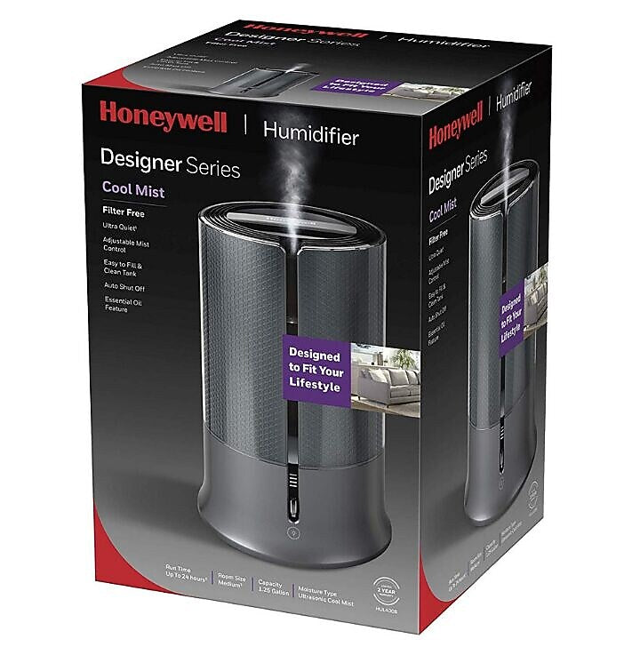 Honeywell Filter Free Ultrasonic Cool Mist Humidifier, 1.25 gal, Black (HUL430B)