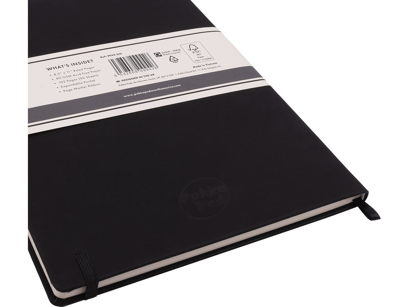 Pukka Pad Professional Notebooks, 8.5" x 11", College Ruled, 96 Sheets, Black (9942-SIG)