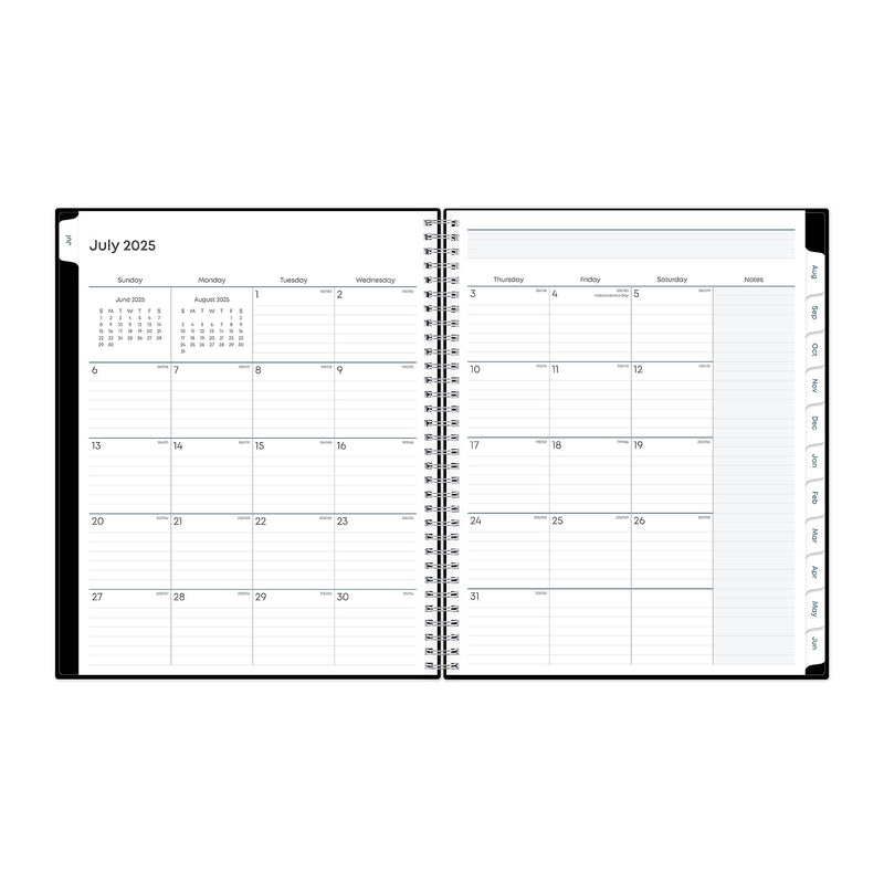 2025-2026 Blue Sky 8.5" x 11" Academic Year Weekly & Monthly Planner, Plastic Cover, Solid Black (134433-A26)