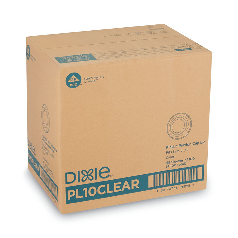 Dixie Plastic Portion Cup Lids, Clear, 4,800/Carton (DXEPL10CLEAR)