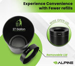 Alpine Industries Stainless Steel Trash Can, 27 Gallon, Black (ALP475-27-BLK)