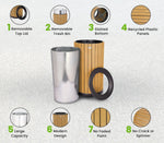 Alpine Industries Steel Outdoor Trash Can with Open Lid, 32 Gallon, Cedar (ALP4400-01-CD)