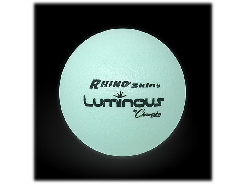 Champion Sports Rhino Skin Luminous 6.3" Dodgeball, White, 6/Set (RXLUMSET)