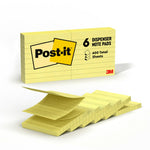Post-it Pop-up Notes, 3" x 3", Canary Collection, Lined, 100 Sheet/Pad, 6 Pads/Pack (R335)