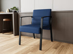 Lesro Waterfall Vinyl Guest Chair, Patriot Plus Imperial Blue/Black (WF1101.SBK-01PPIB)