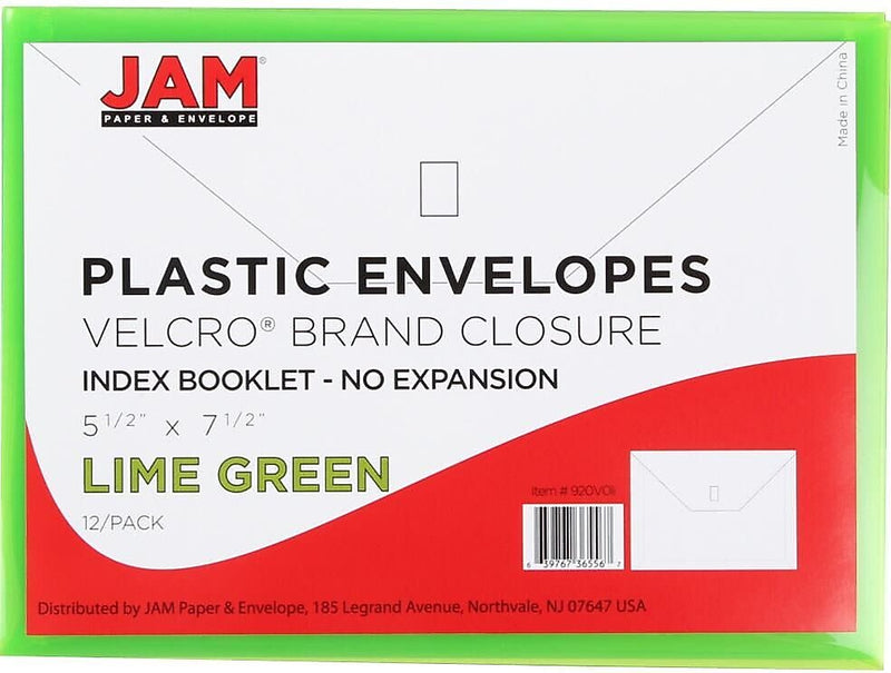 JAM Paper Premium Plastic Document File, Lime Green, 3/Pack (920V0LIX3)