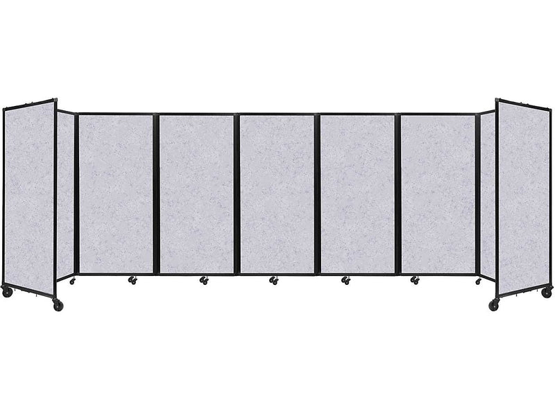 Versare The Room Divider 360 Freestanding Folding Portable Partition, 72"H x 234"W, Marble Gray SoundSorb Fabric (1932201)