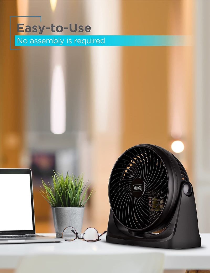 Black & Decker 7" Desk Fan, 3-Speed, Black (BFTU107)