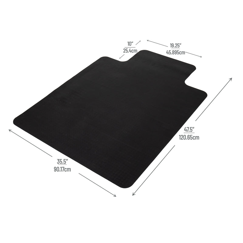 Mind Reader Hard Floor Chair Mat with Lip, 36" x 48'',Set of 2, Black (2OFFCMAT-BLK)