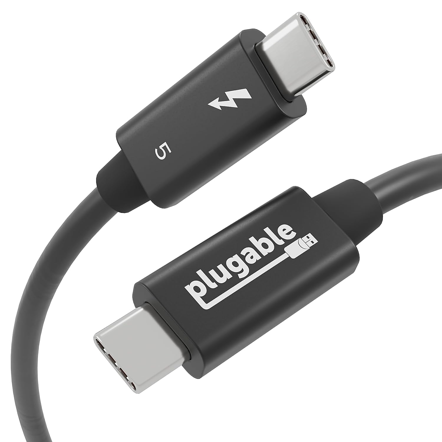 Plugable Thunderbolt 5 3.3ft USB-C to USB-C Cable, Male, Black (TBT5-240W1M)