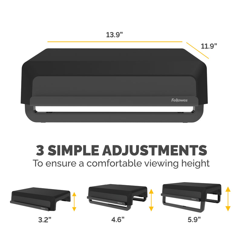Fellowes Breyta Collection Adjustable Monitor Stand, Black (100098502)