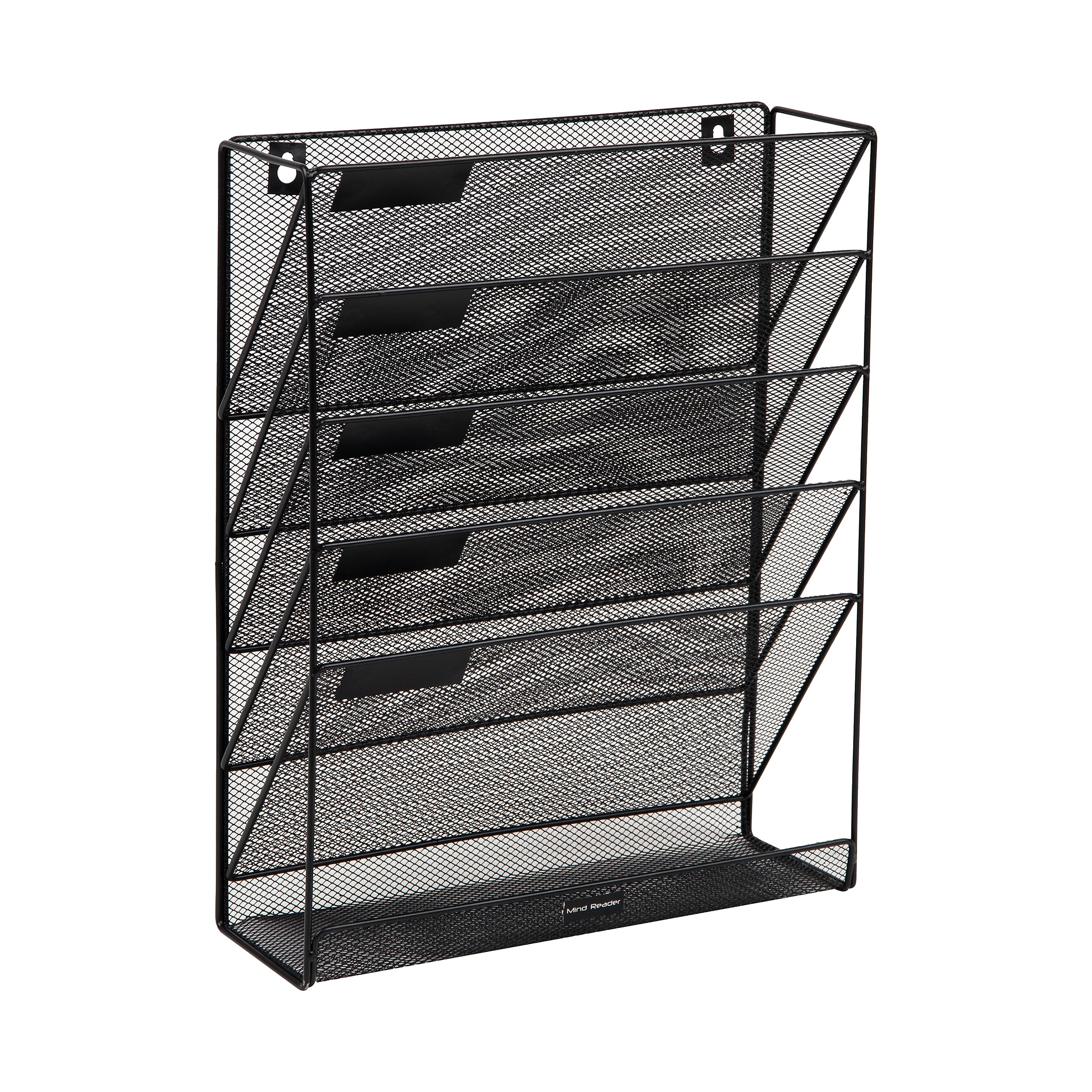 Mind Reader 5-Pocket Metal Mesh Mountable Wall File, Letter Size, Black (MAGSTACK-BLK)