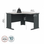 Bush Business Furniture Cubix 48"W Corner Desk, Slate/White Spectrum (WC8427A)