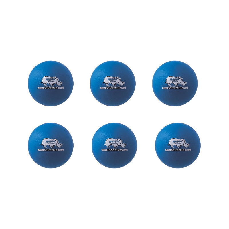 Champion Sports 6" Rhino Skin Foam Dodgeball  Set, Neon Blue, 6/Set (CHSRXD6NBLSET)