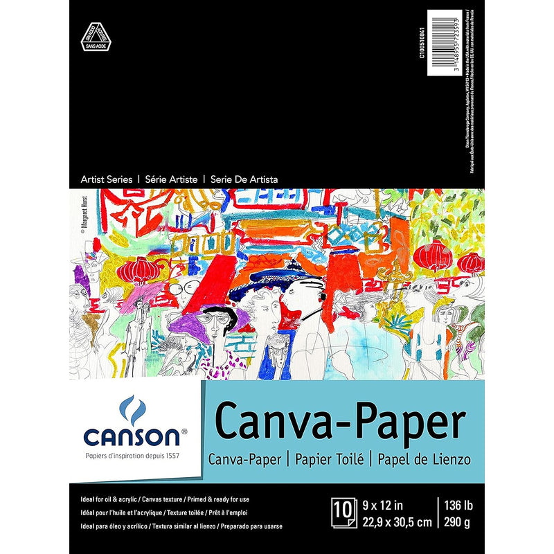 Canson Artist Series 9" x 12" Canvas Pad, 10 Sheets/Pad, 3 Pads/Bundle (MCXC100510841-3)
