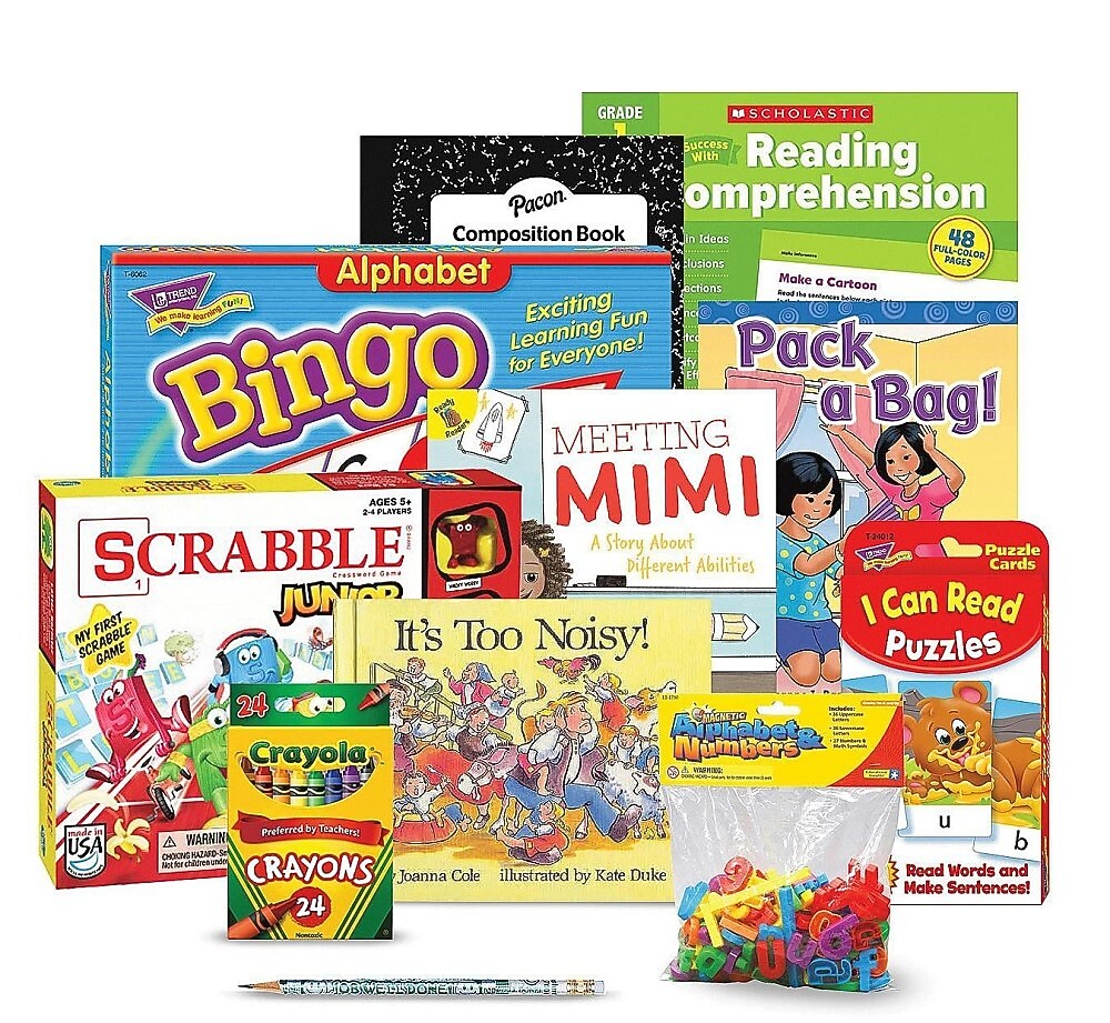 S&S Family Engagement Take Home Bags Literacy Grades K-1, Assorted Colors (BK7053G001)