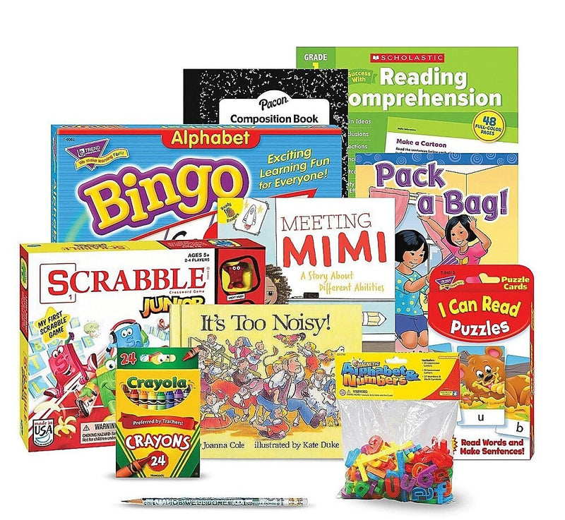 S&S Family Engagement Take Home Bags Literacy Grades K-1, Assorted Colors (BK7053G001)