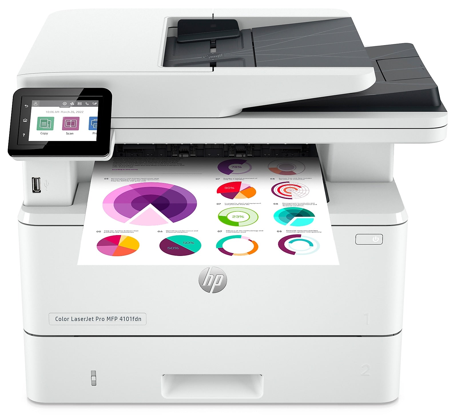 HP LaserJet Pro MFP 4101fdn Wired Black & White Laser Printer, All-In-One Print, Copy, Scan, Fax, Best for Office (2Z618F)