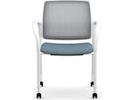 HON Ignition Fabric/Mesh Multipurpose Stacking Chair, Carolina/Designer White (HIGS6.F.H.IF.HAML21.PK7)