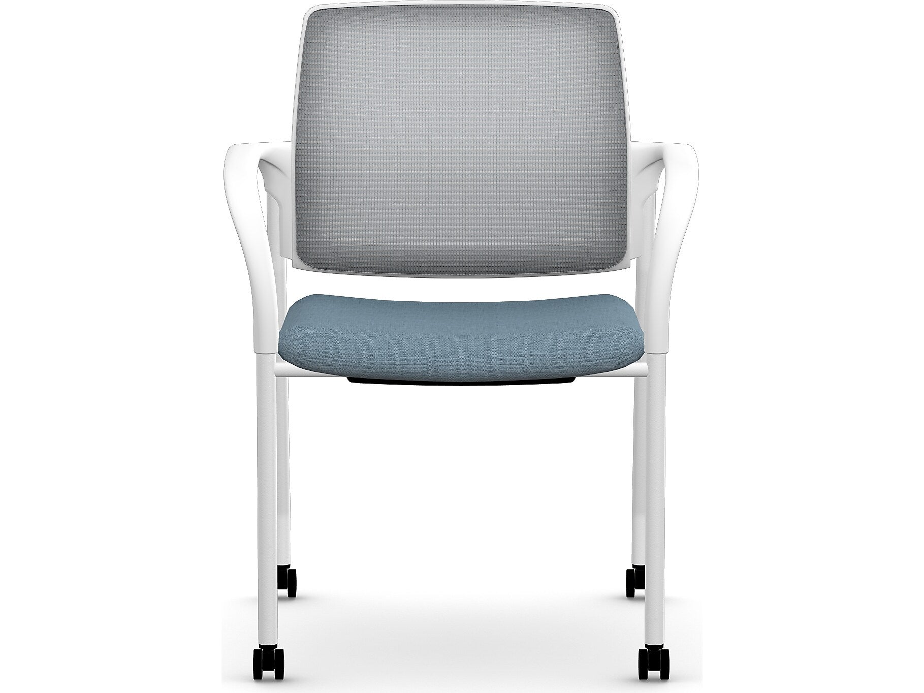 HON Ignition Fabric/Mesh Multipurpose Stacking Chair, Carolina/Designer White (HIGS6.F.H.IF.HAML21.PK7)