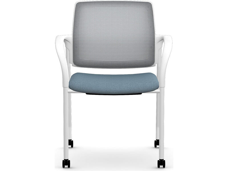 HON Ignition Fabric/Mesh Multipurpose Stacking Chair, Carolina/Designer White (HIGS6.F.H.IF.HAML21.PK7)