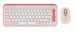 Logitech POP Icon Wireless Keyboard and Optical Mouse Combo, Rose and Off-White (920-013105)