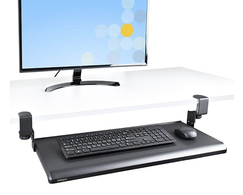 StarTech Height-Adjustable Under-Desk Keyboard Tray, Clamp-on, Ergonomic, Sliding, up to 26.5lb  (KEYBOARD-TRAY-CLAMP1)