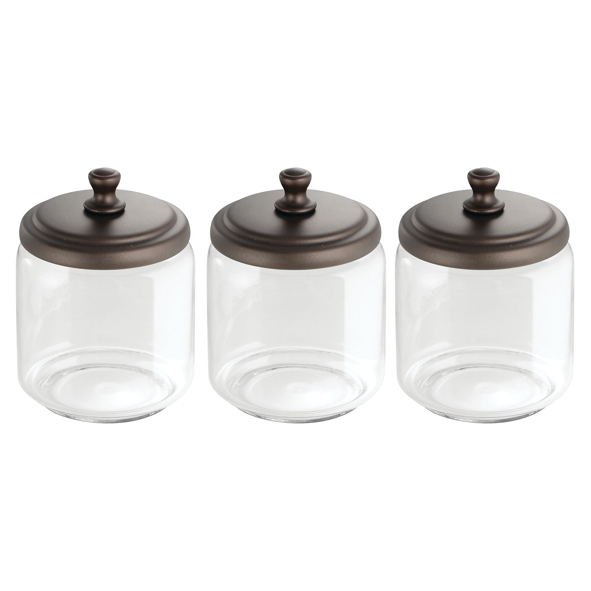 iDESIGN Glass Desk Organizers, Clear/Bronze, 3 Piece (28318M3)