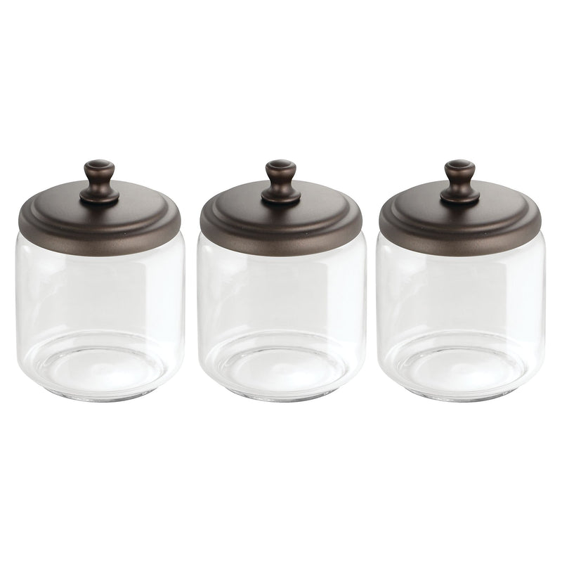 iDESIGN Glass Desk Organizers, Clear/Bronze, 3 Piece (28318M3)