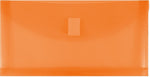JAM Paper Premium Plastic Filing Envelope with Hook & Loop Closure, 5 1/4" x 10", Orange, 3/Pack (921V1ORX3)