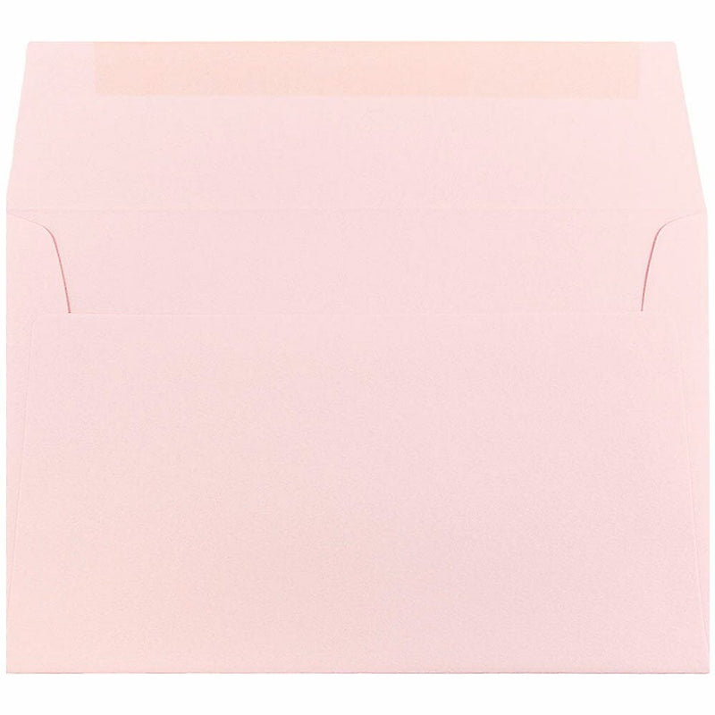 JAM Paper A9 Booklet Envelope 5 3/4" x 8 3/4", Baby Pink, 100/Pack (155698d)