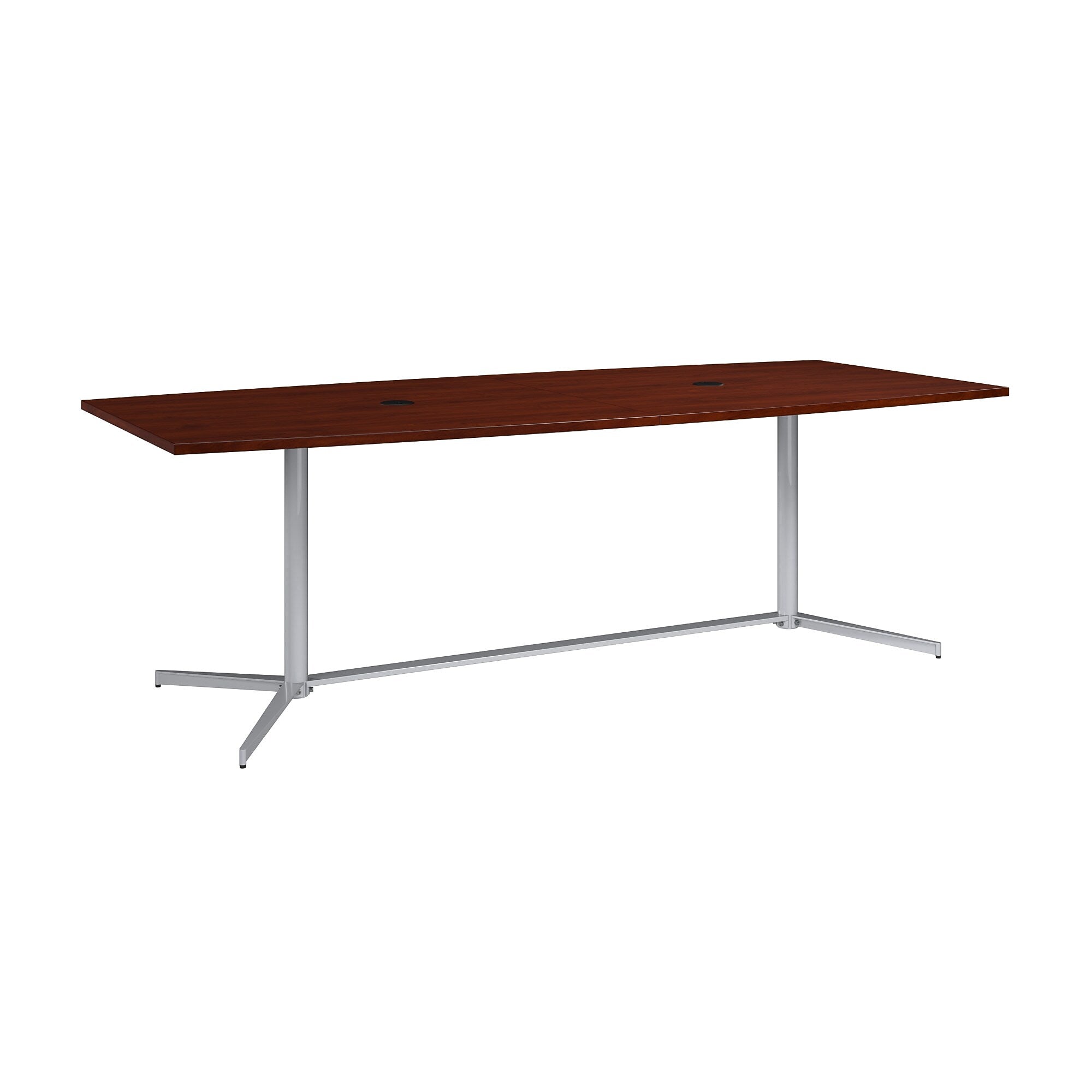 Bush Business Furniture 120W x 48D Boat Shaped Conference Table with Metal Base, Hansen Cherry (99TBM120HCSVK)