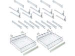 Azar 2.63" x 12" Pegboard 5-Compartment Cosmetic Tray, Clear, 2/Pack (225830-SHORT-CLR-2PK)