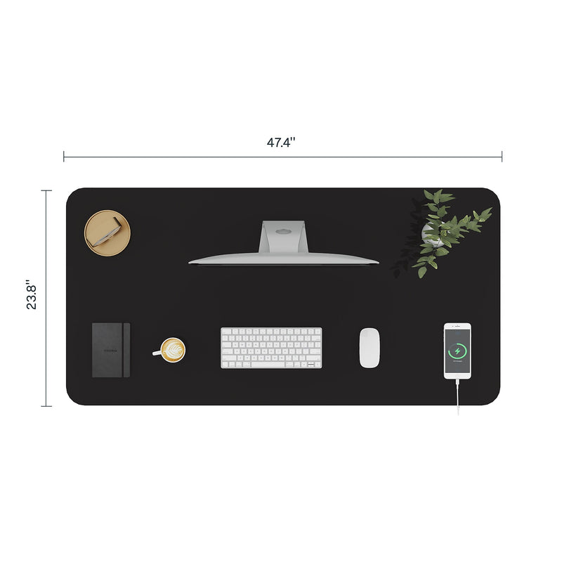 FlexiSpot EG9 48"W Electric Adjustable Glass Top Standing Desk, Black (EG9B-E)