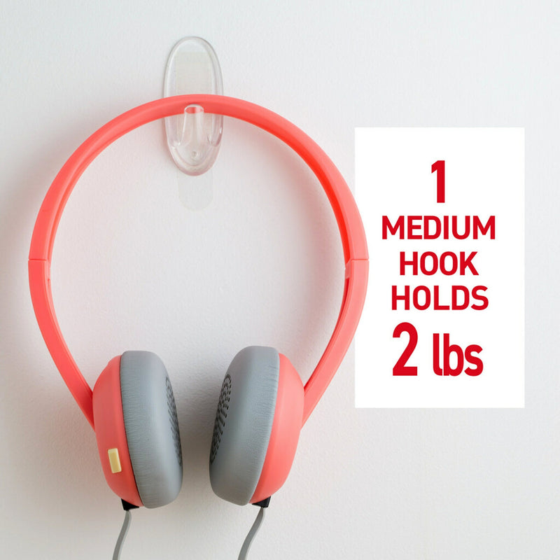 Command Medium Hooks Cabinet Pack, 2 lb., Clear, 50/Pack (17091CABPK)