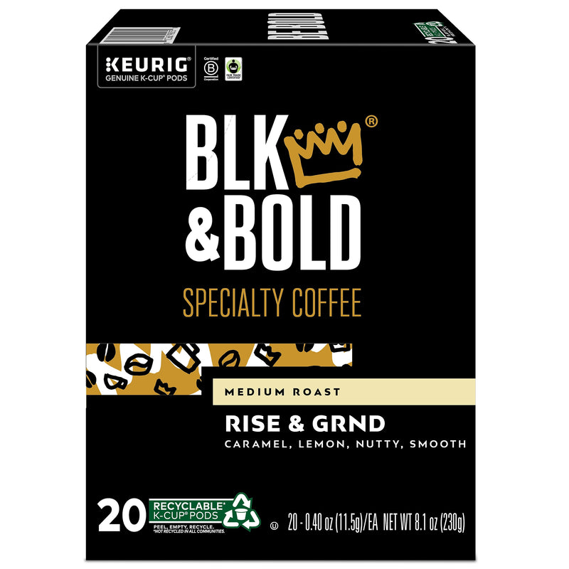 BLK & Bold Rise & GRND Coffee Keurig® K-Cup® Pods, Medium Roast, 20/Box (OKB90055)