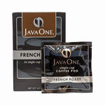 JavaOne French Roast Coffee Soft Pods, Dark Roast, 84/Carton (JTC30806CT)