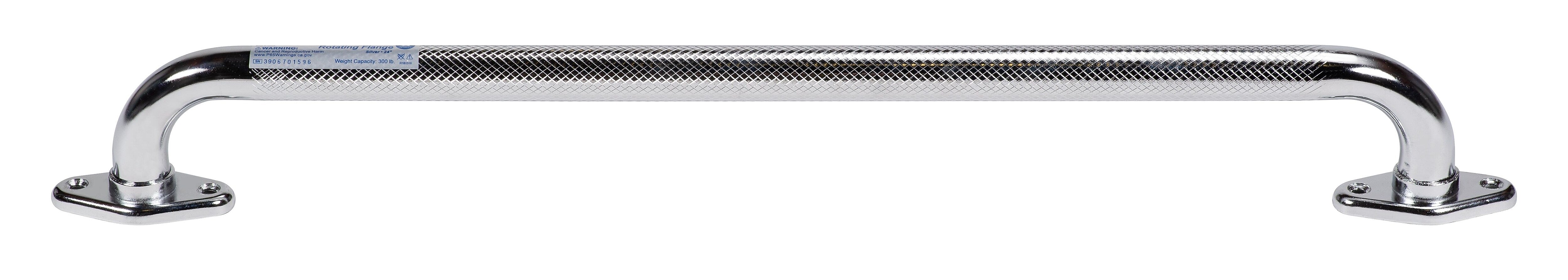 Dynarex Rotating Flange Knurled Grab Bar, 32", Chrome (10315)