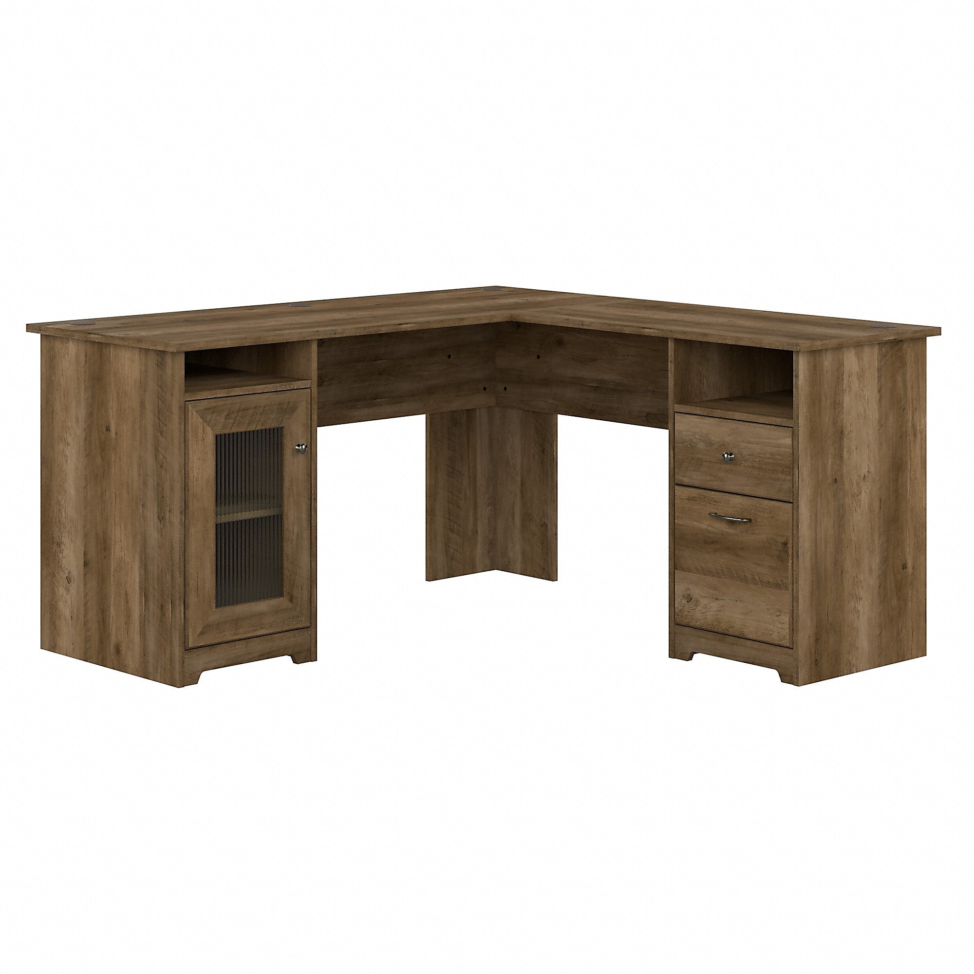 Bush Furniture Cabot 60"W Wood L-Shaped Computer Desk, Reclaimed Pine (WC31530K)