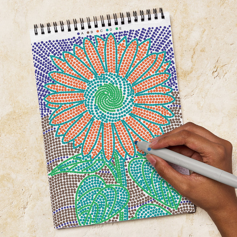 Lifelines FlowArt: Dot-By-Letter Botanicals Coloring Book, 20 Pages (165005)