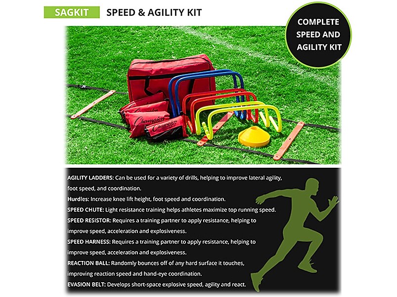 Champion Sports Speed and Agility Kit, Assorted Colors (SAGKIT)