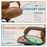La-Z-Boy Aberdeen Ergonomic Bonded Leather Swivel Computer and Desk Chair, Camel (51545-CAM)