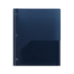 Staples 2-Pocket Plastic Presentation Folder with Fasteners, Navy (ST26389-CC)