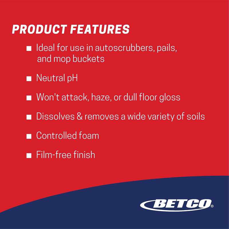 Betco pH7 Floor Cleaner, Lemon Scent, 5 Gal. (138B500)