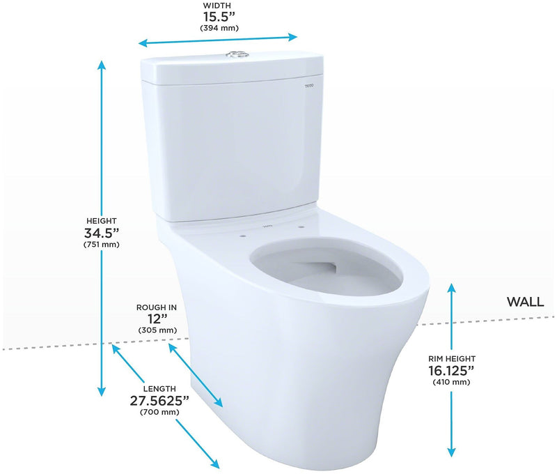 Toto Aquia 0.9 gal. Gravity Flush Toilet, Cotton (CST446CEMFGN#01)