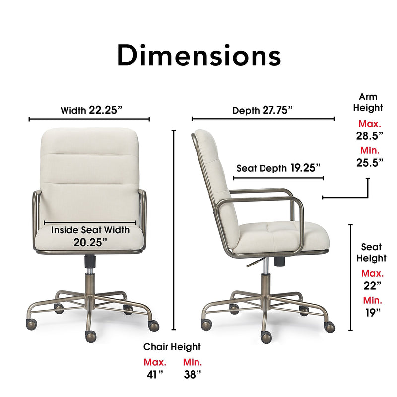 Finch Franklin Bonded Leather Computer and Desk Chair, Cream White (CHR10060D)